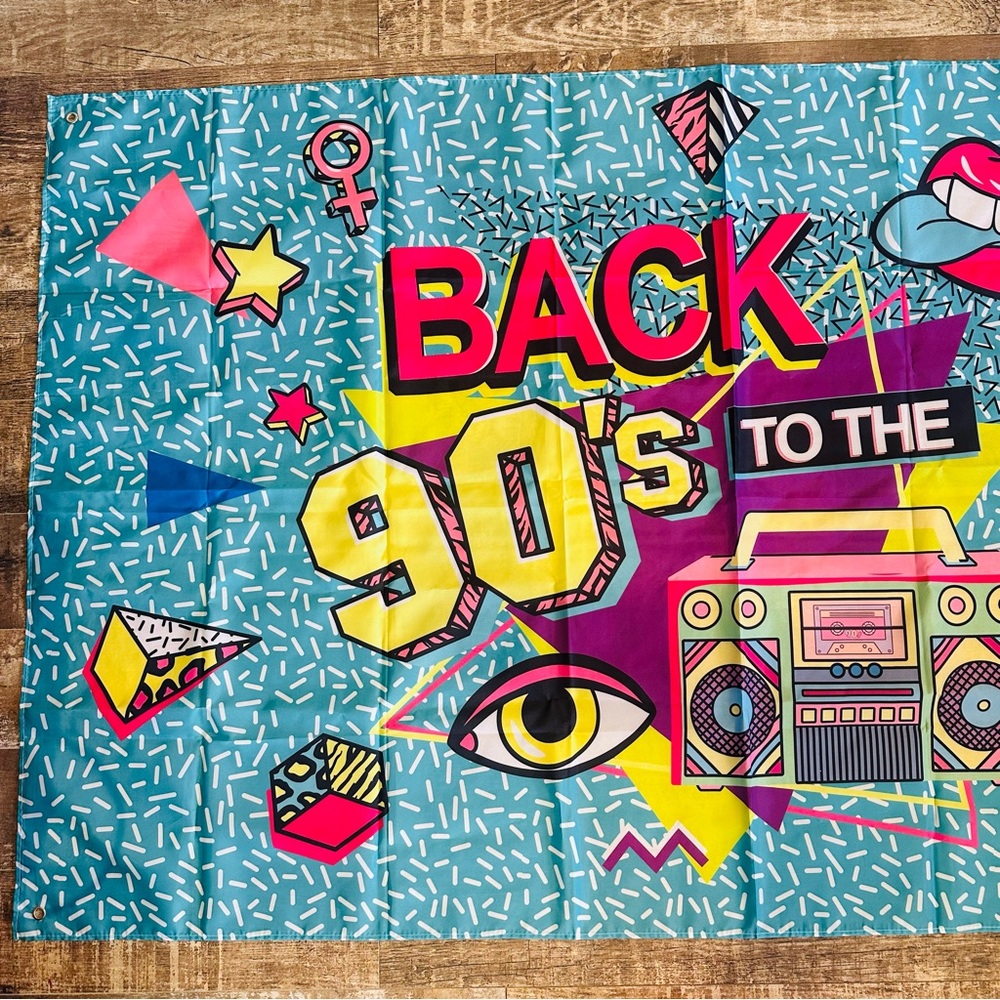 Retro 90's Party Backdrop